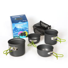 Outdoor Camping Cookware Mess Set with Pots and Pans , Pan Pot Cooking Set